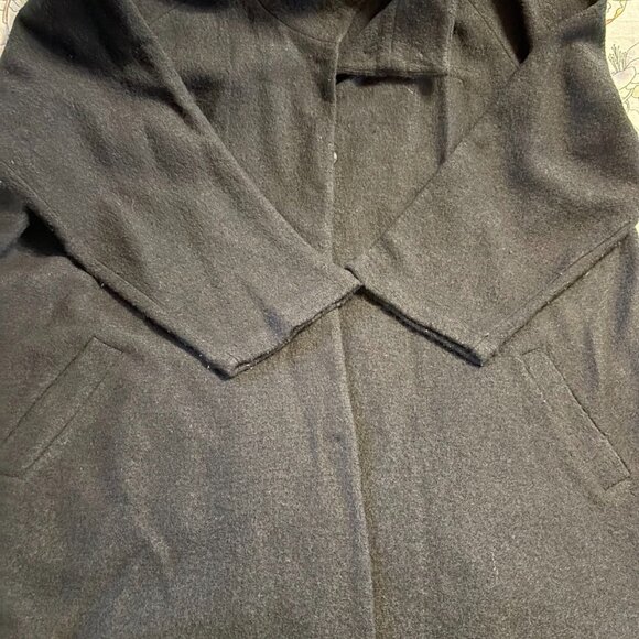 CYNTHIA ROWLEY BLACK COLOR (100% Wool) Coat with Snaps - 3x - Picture 8 of 16